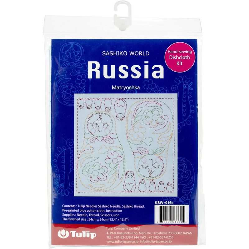 Sashiko World Russia Stamped Embroidery Kit-Matryoshka