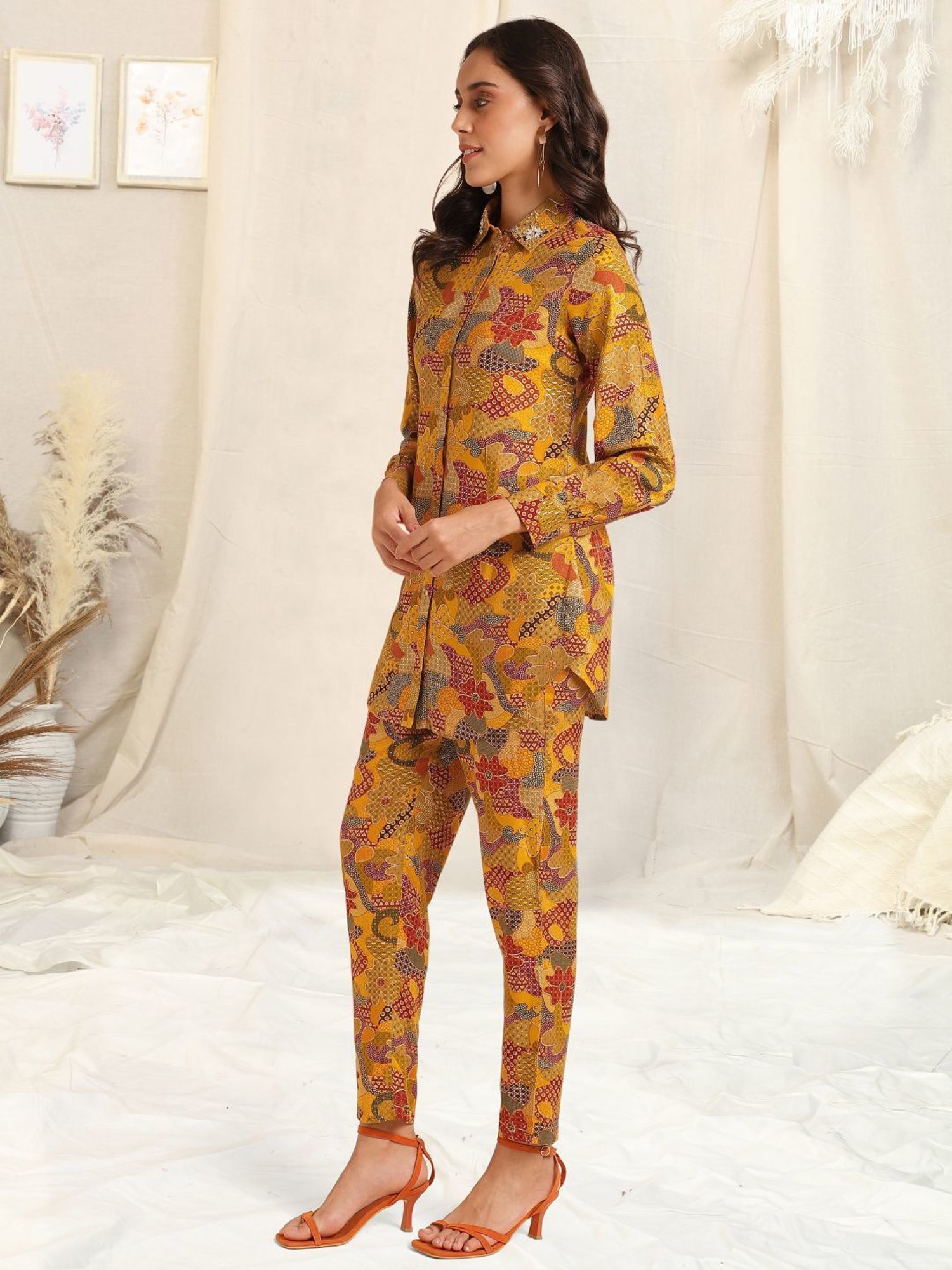 MIRCHI FASHION Brown Printed Shirt Pant Set