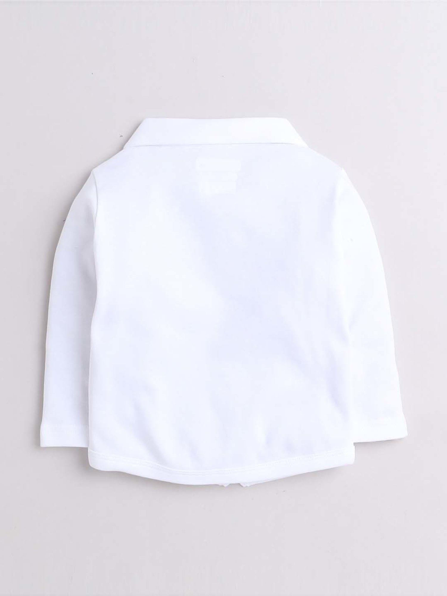 Bumzee Kids White & Navy Cotton Regular Fit Full Sleeves Shirt Set