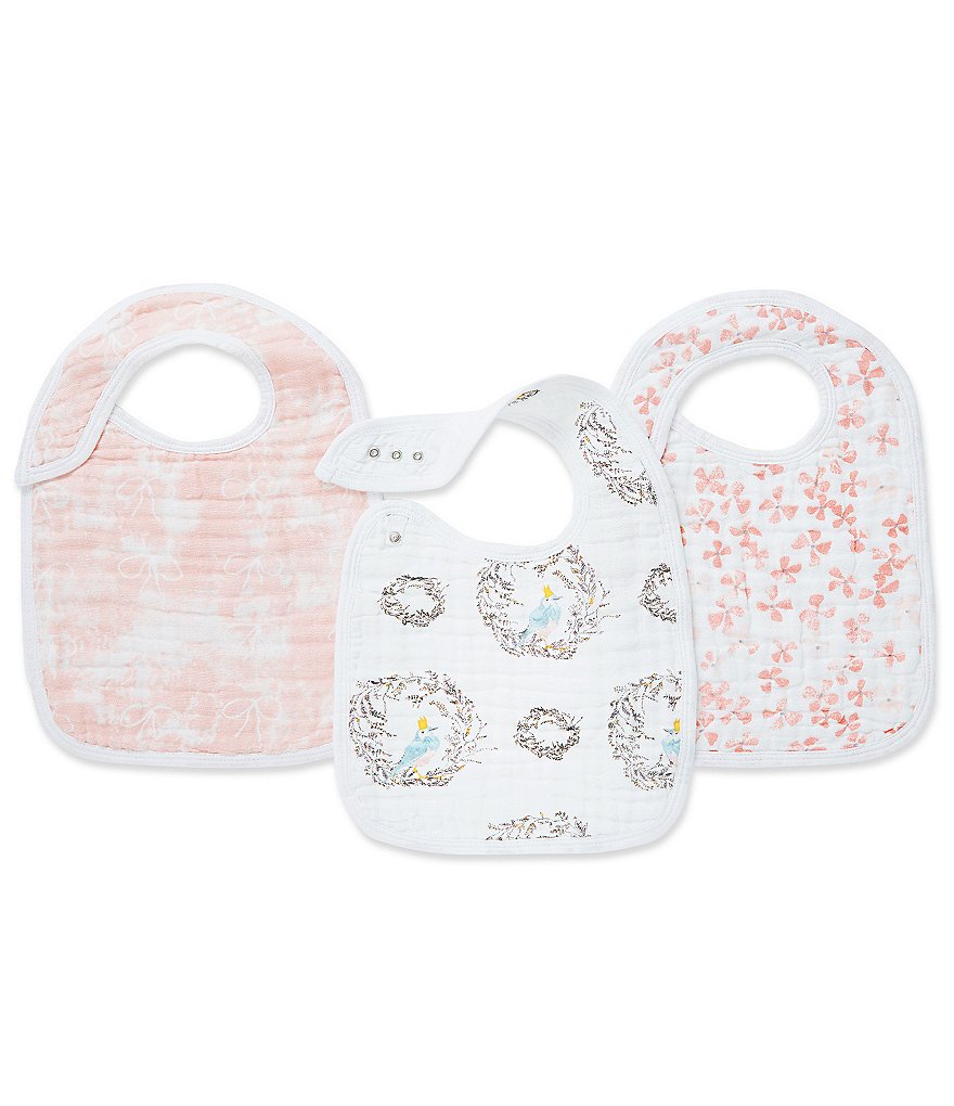 Aden Anais Baby Girls 3-Pack Birdsong Bib Set