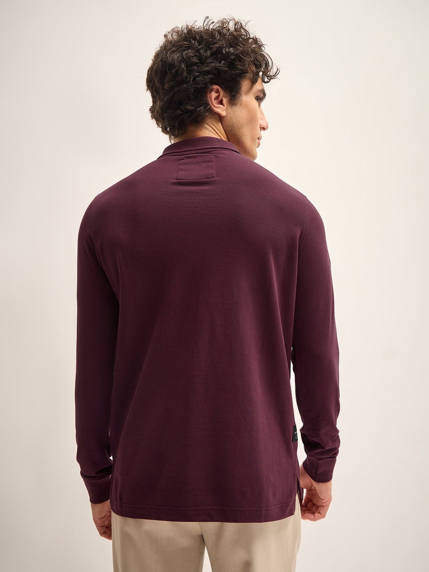 The Bear House Purple Cotton Regular Fit Polo T-Shirt