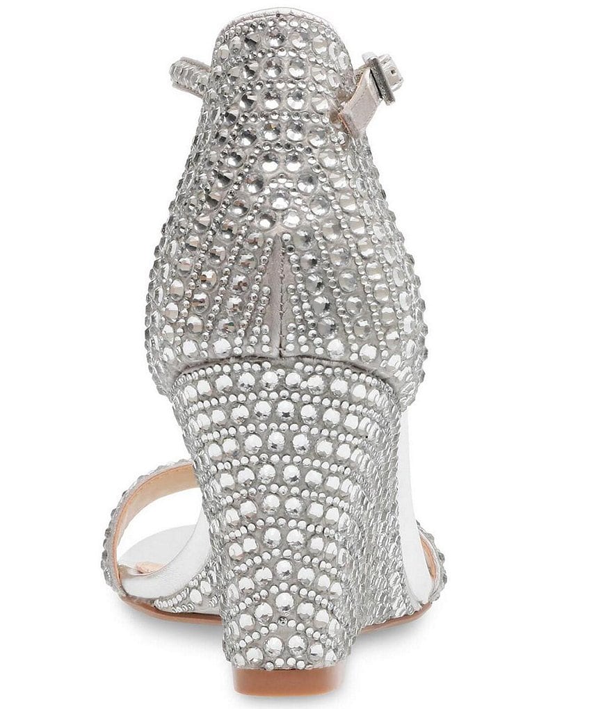 Blue by Betsey Johnson Debie Rhinestone Embellished Wedge Dress Sandals