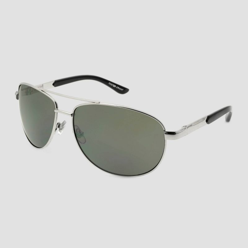 Men's Aviator Driving Sunglasses - Foster Grant Silver