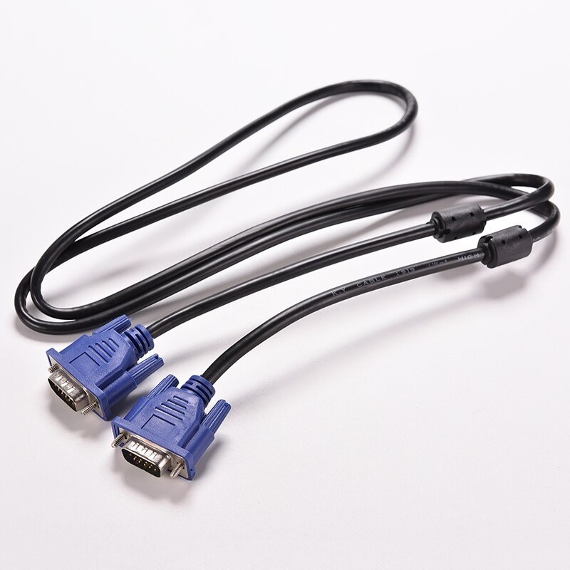 1PC Blue 1.5M 5FT 15 PIN VGA HDB15 SUPER VGA SVGA M/M Male To Male Connector Cable Cord Extension Monitor FOR PC TV