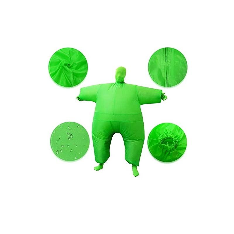 Adult Inflatable Full Body Jumpsuit Cosplay Costume Halloween Blow Up for Party Toy Green