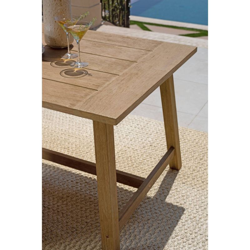 Sierra Outdoor Eucalyptus Wood Rectangular Outdoor Dining Table - Light Brown - Coaster