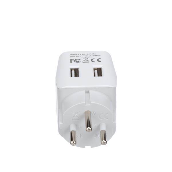 Ceptics Israel, Palestine Travel Adapter Plug with Dual USB - USA Input - Type H - Ultra Compact - Perfect for Cell Phones, Laptops, Camera Chargers (CTU-14)