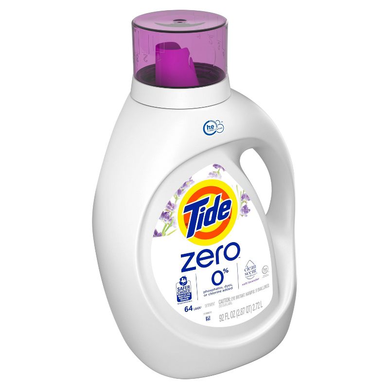 Tide Zero Soft Liquid Laundry Detergent - Lavender Scent - 92 fl oz