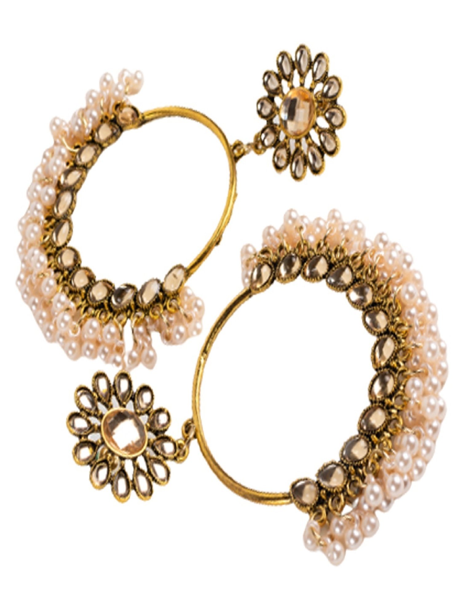 Jewelz Trendy Dangler Earrings Embellished With Small Pearls for Girls & Women