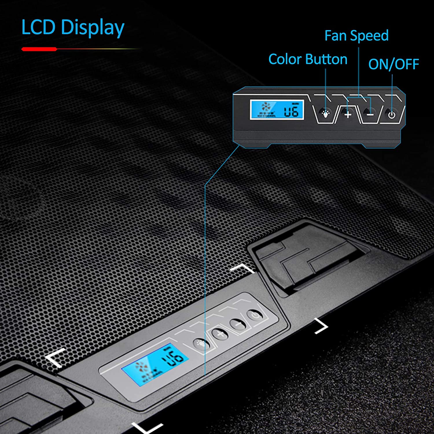 RGB Laptop Cooling Cooler Pad for 17-20 Inch Notebook 1 Fan Heavy Coolers Pads, 2 USB Ports, AA2