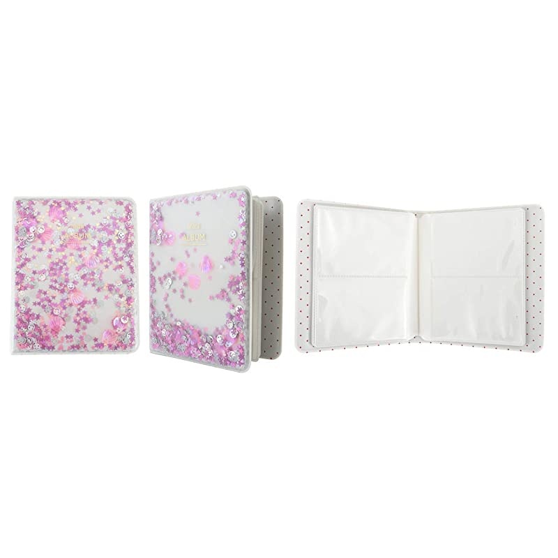 Mini Photo Album 2 Pack 64 Pockets Shell Album for Fujifilm Instax Mini 7s 8 8 9 25 26 50s 70 90 Film Polaroid Camera 3inch Film Blue Shell + Pink Shell