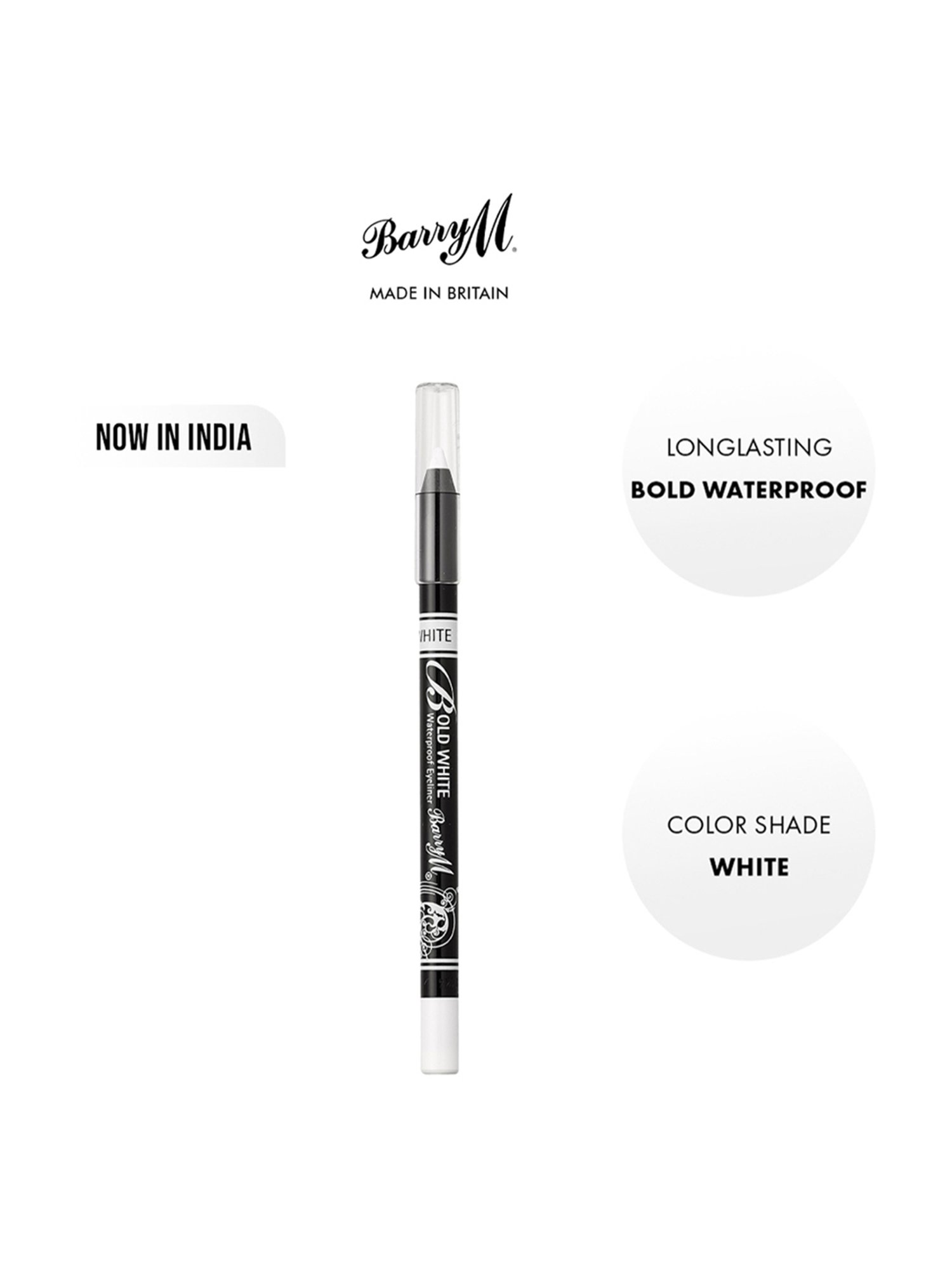 Barry M Bold Waterproof Eyeliner White - 1.2 gm