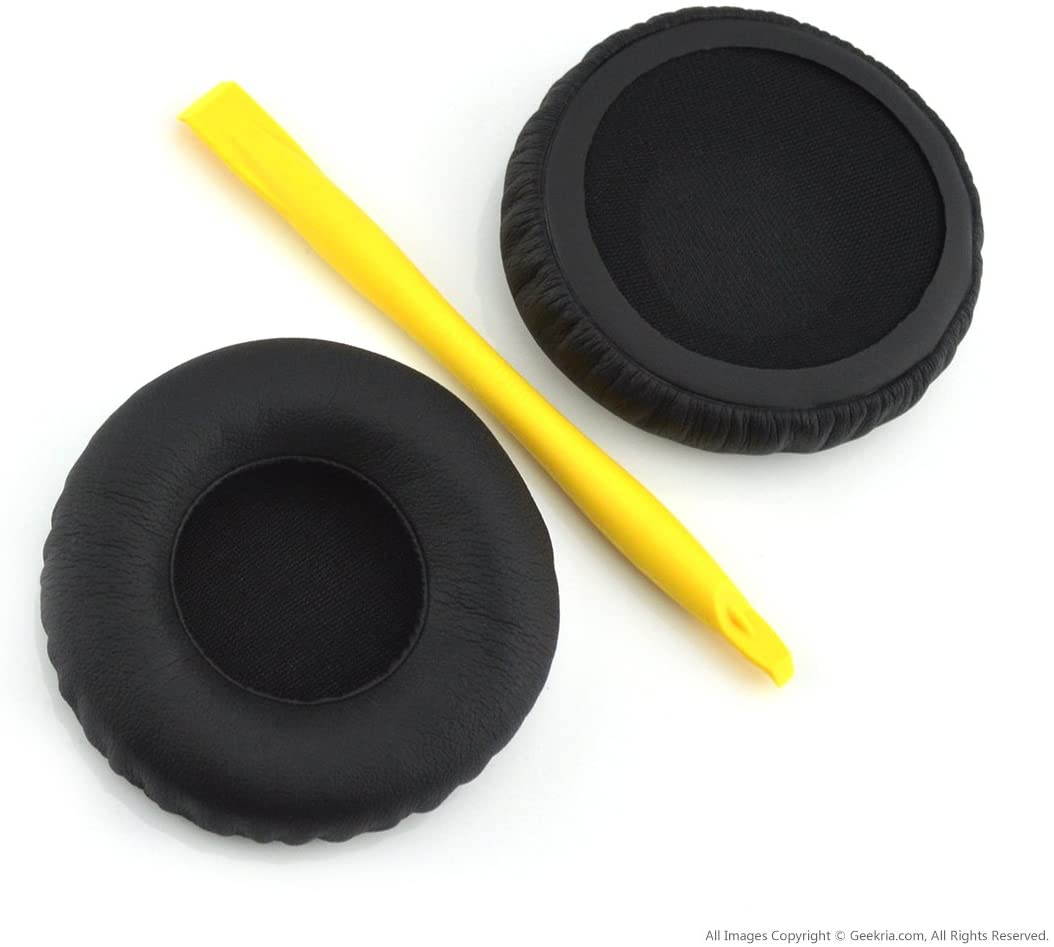 Geekria QuickFit Protein Leather Ear Pads for Monster DNA On-Ear Headphones, Replacement Ear Cushion / Ear Cups / Ear Cover, Headset Earpads Repair Parts (Black)