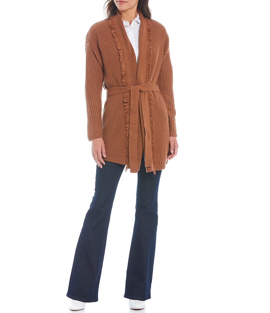 Antonio Melani Maisee Long Sleeve Fringe Cardigan