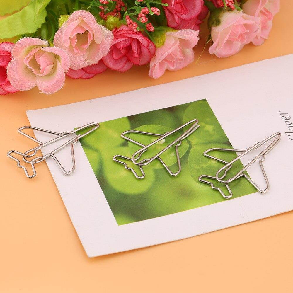 10pcs Airplane Shape Paper Clips Bookmark Marking Document Organizing Clip Bookmark Office Shool Stationery Marking Clip