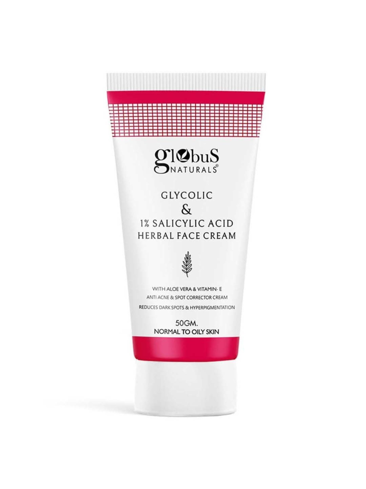 Globus Naturals Glycolic & 1% Salicylic Acid Herbal Anti Acne Face Cream - 50 gm