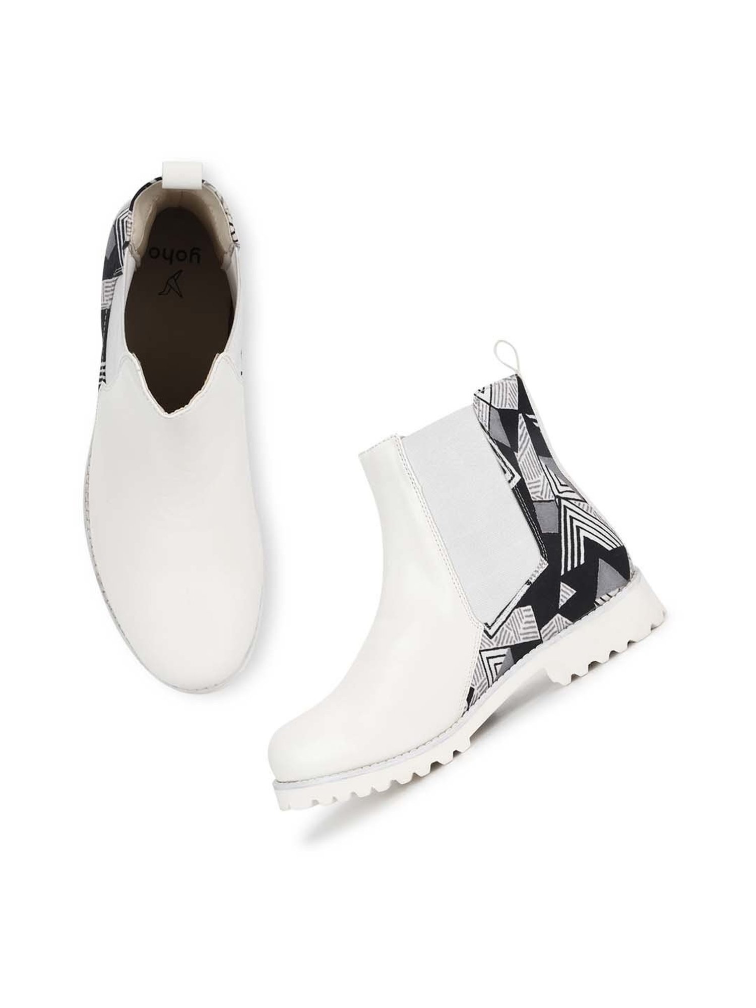 Yoho Women's White Chelsea Boots