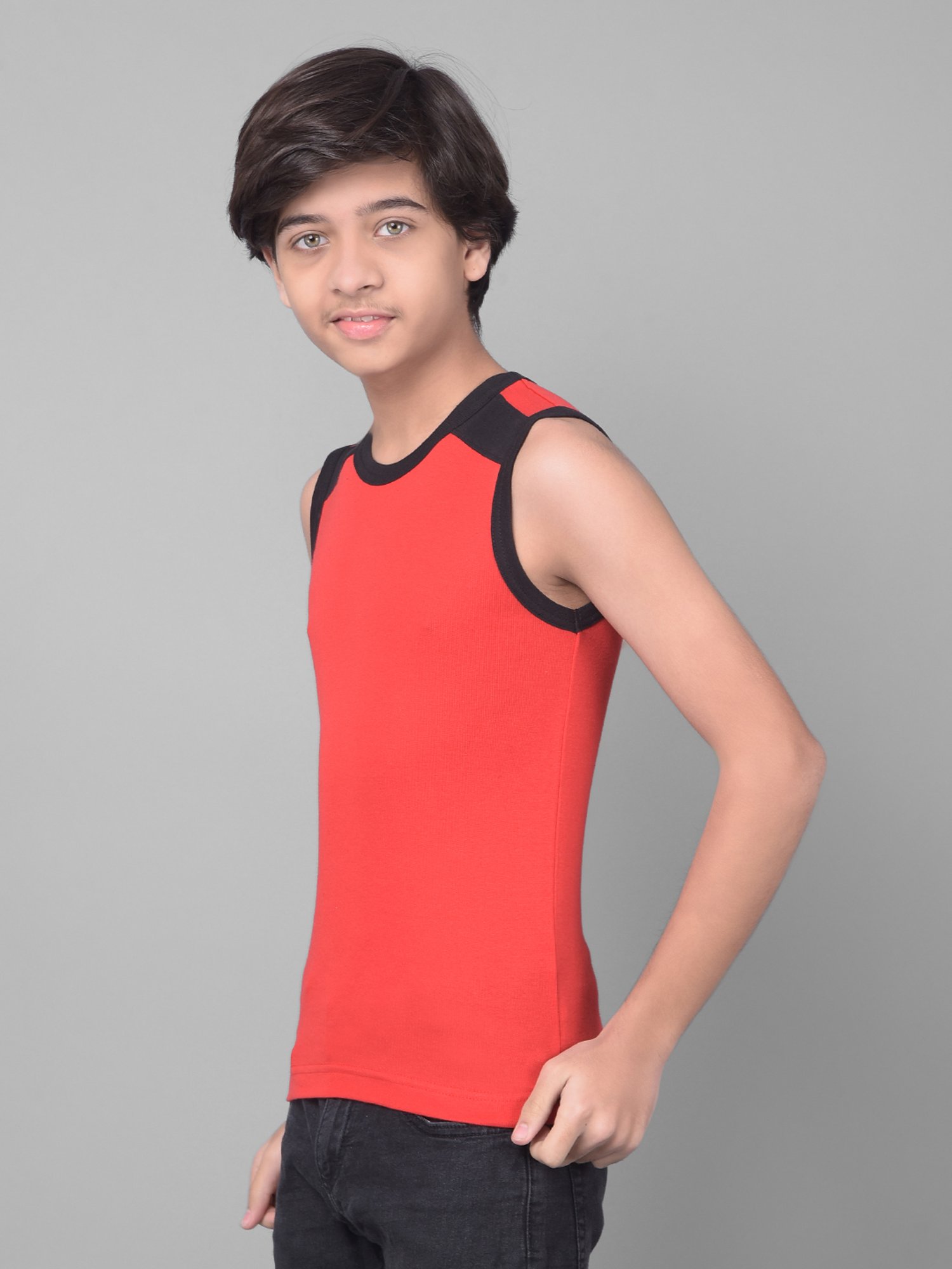 Dollar Bigboss Boys Multicolor Solid Gym Vest (Pack Of 5)