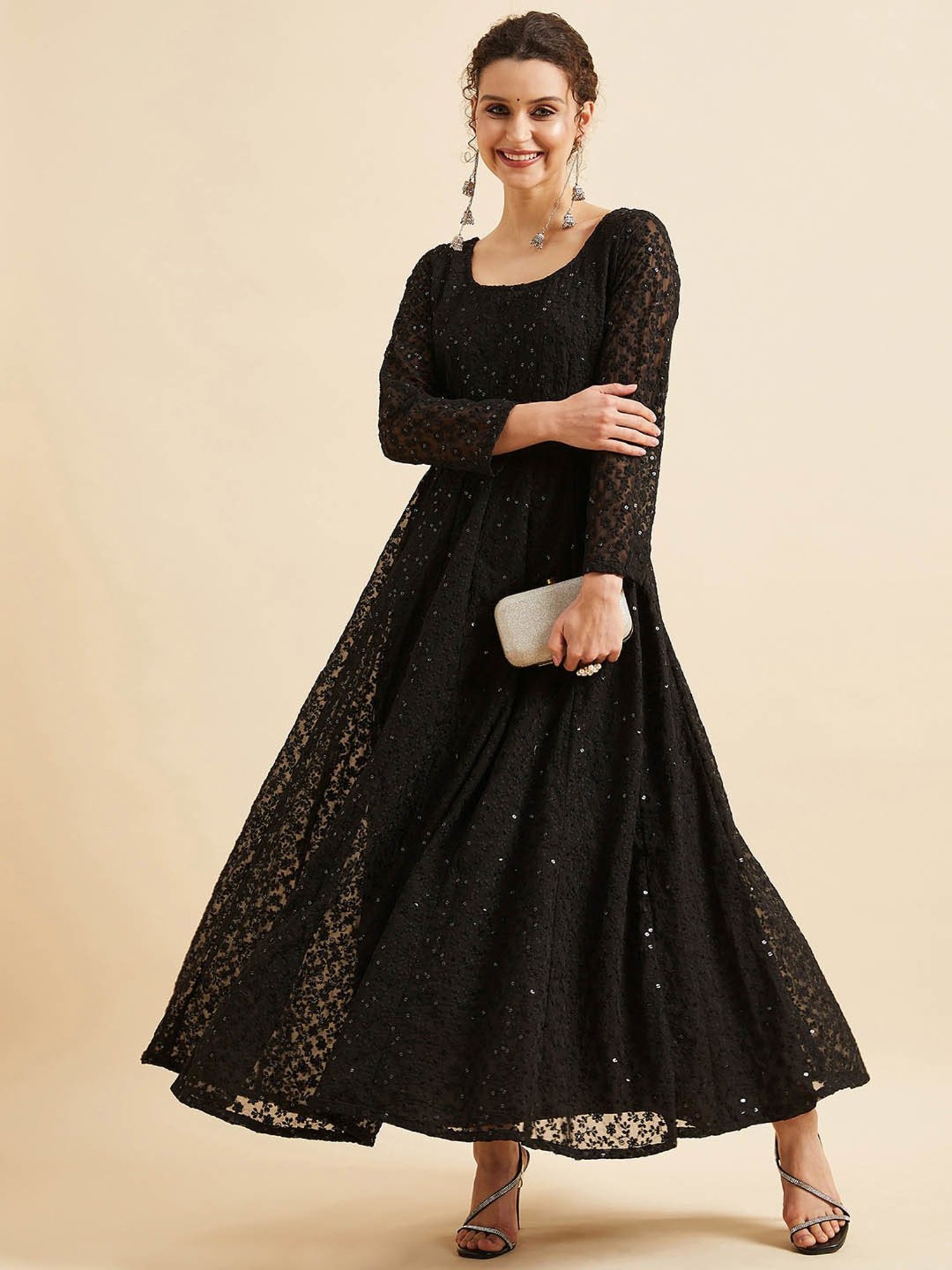 PANIT Black Embroiderd Ethnic Dress