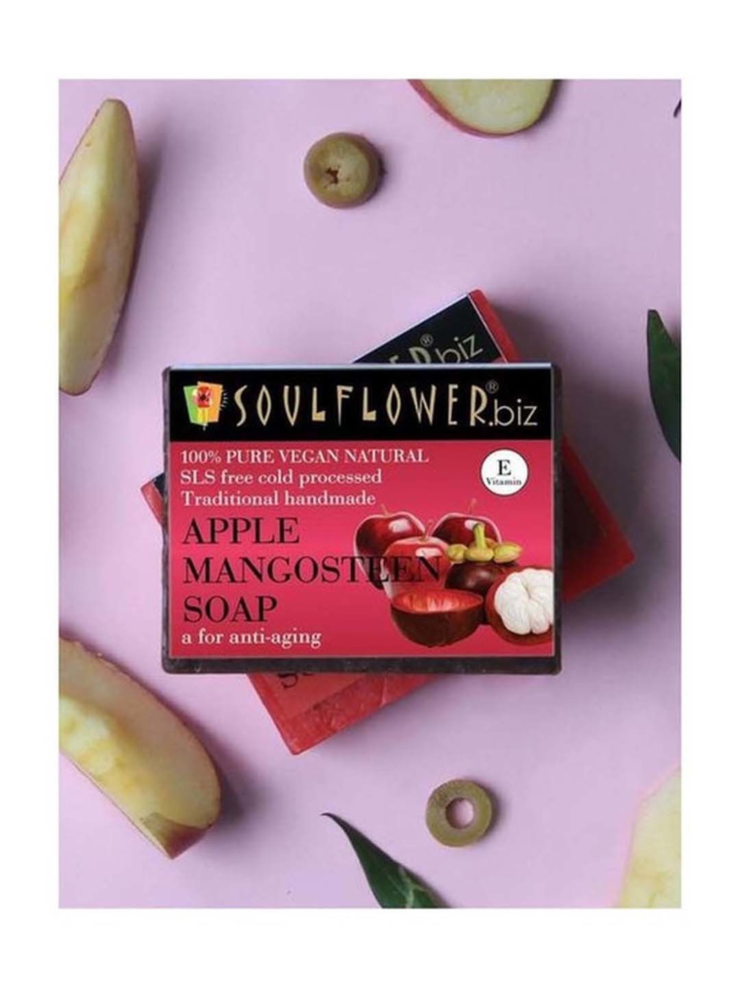Soulflower Apple Mangosteen Soap - 150 gm
