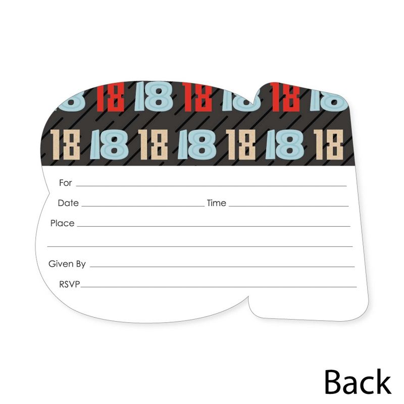 Big Dot of Happiness Adult 70th Birthday - Gold - Shaped Fill-In Invitations - Birthday Party Invitation Cards with Envelopes - Set of 12