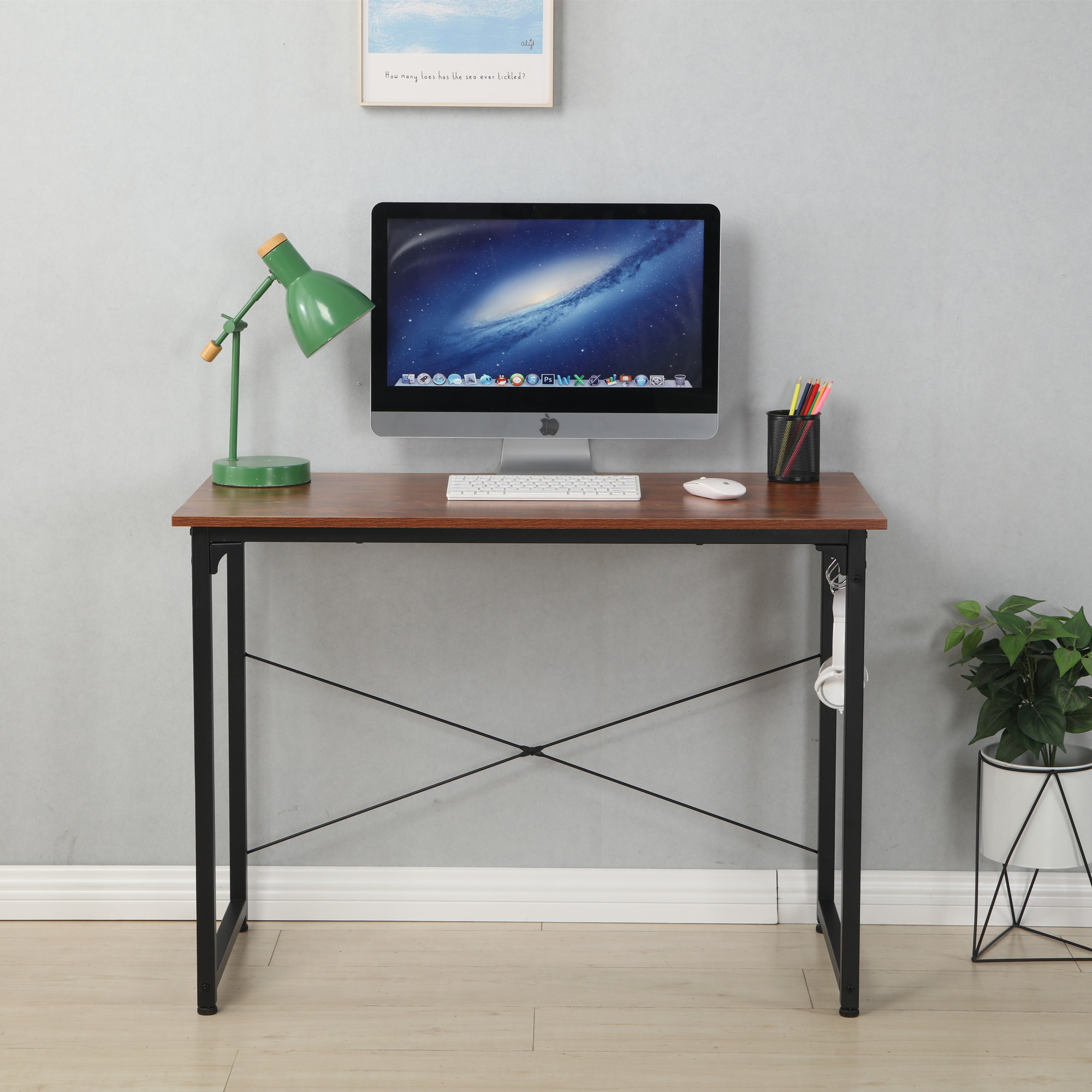 40'' Study Writing Desk Small Computer Desk Home Office Desk Gaming Desk Modern Simple Desk