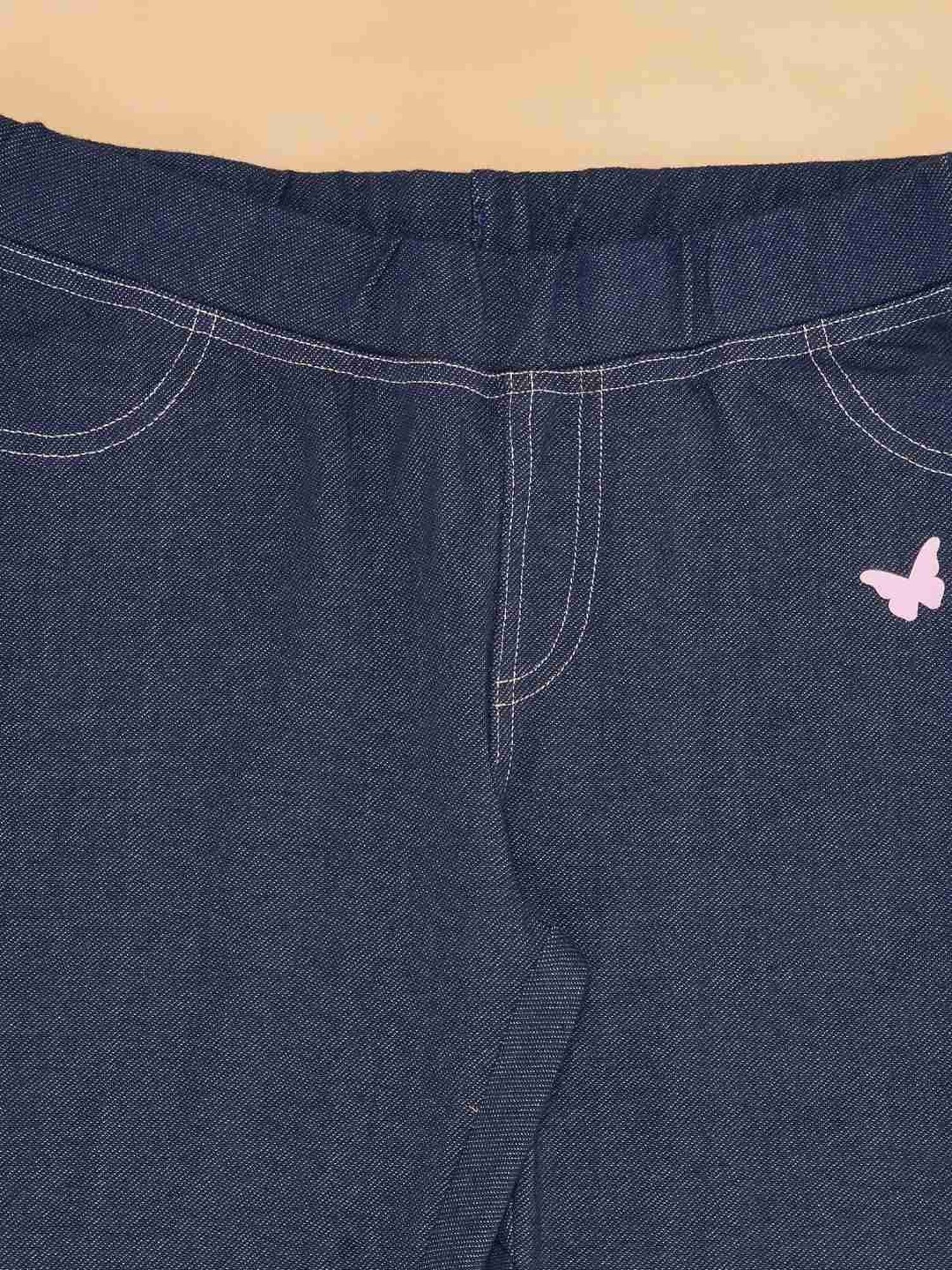 YU by Pantaloons Girls Blue Regular Fit Jeggings