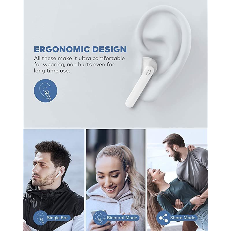 Bluetooth 50 True Wireless Earbuds with Charging Case for iPhone Android 30H Cyclic Playtime Waterproof Stereo Headphones with mic inEar Earphones Headset for Sport