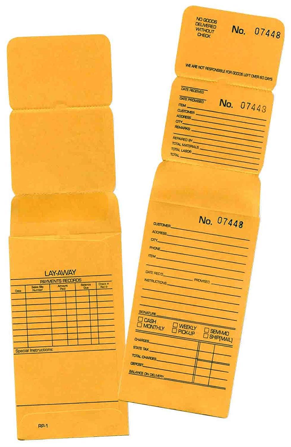 100 Jewelry Repair Envelopes Numbered in Consecutive Order