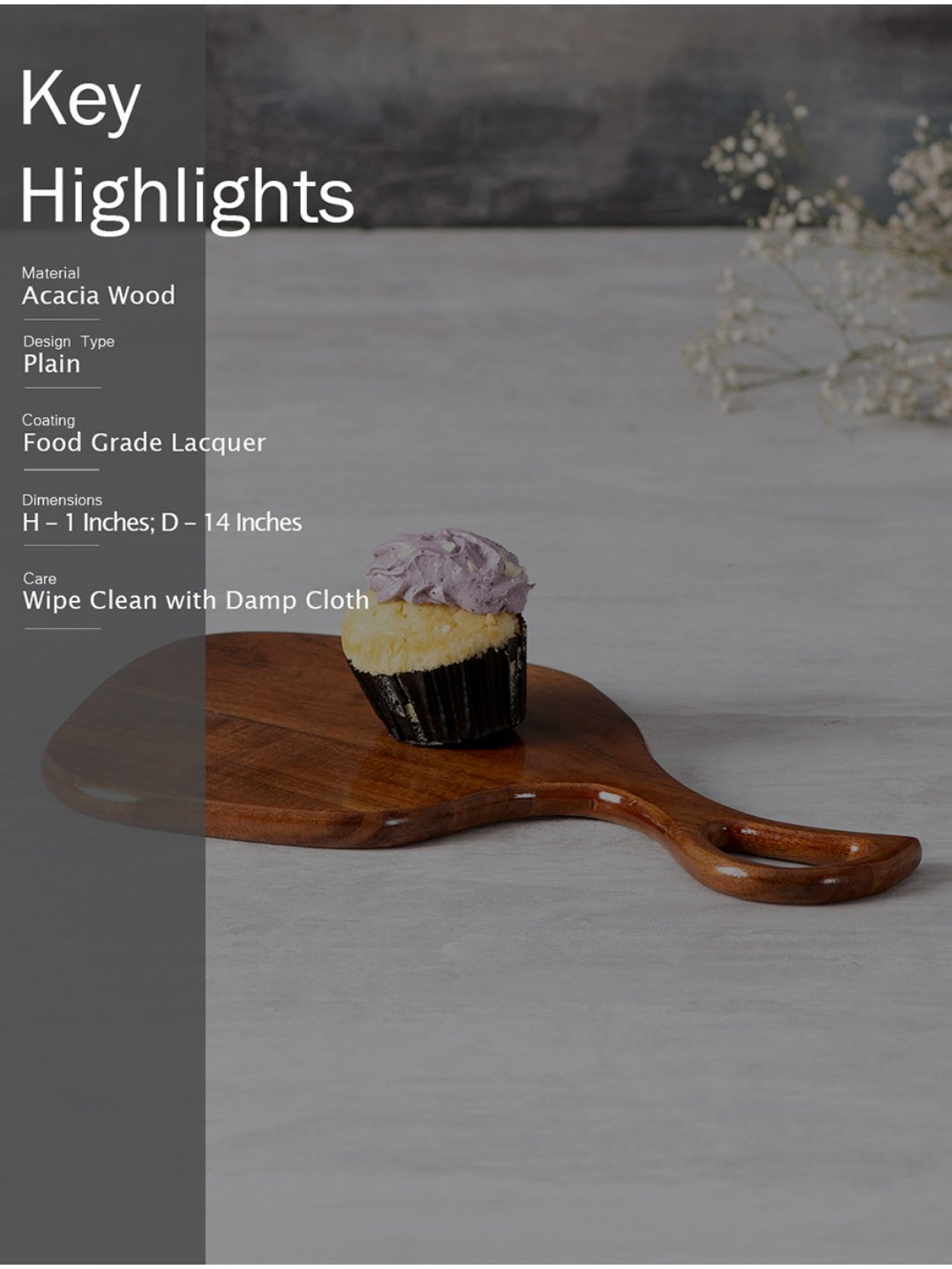 Nestroots Serving Platter Cheese Snack Pizza Wooden Round Serving Tray with Handle Cheese Board