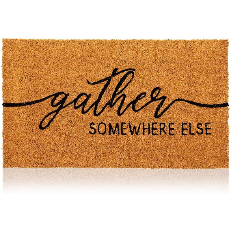 Juvale Gather Somewhere Else Coir Door Mat Welcome Doormat Indoor Outdoor Front Rug 30 x 17
