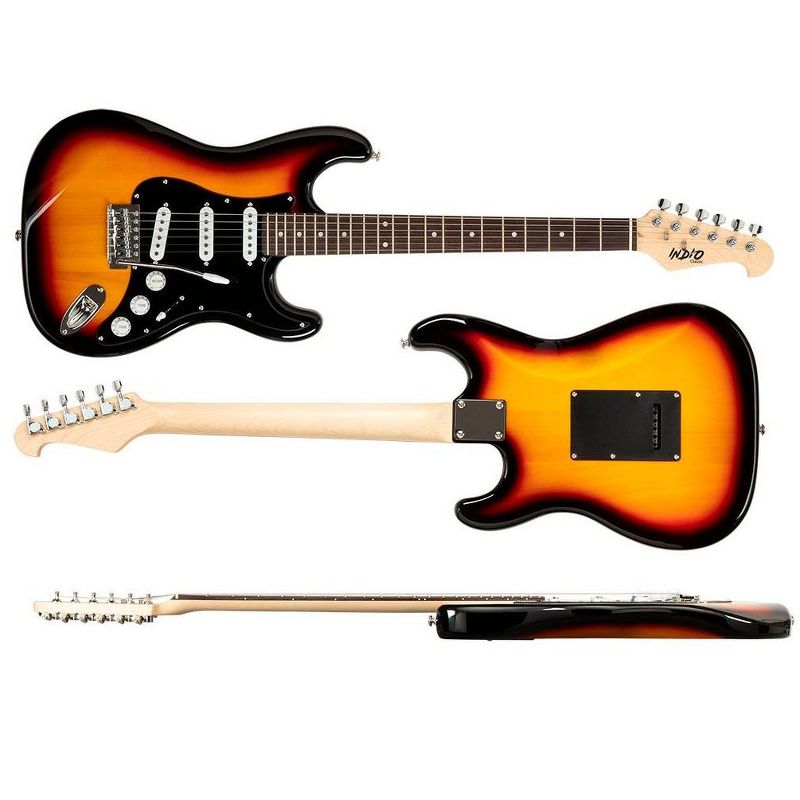 Monoprice Indio Cali Classic Electric Guitar - Sunburst, With Gig Bag