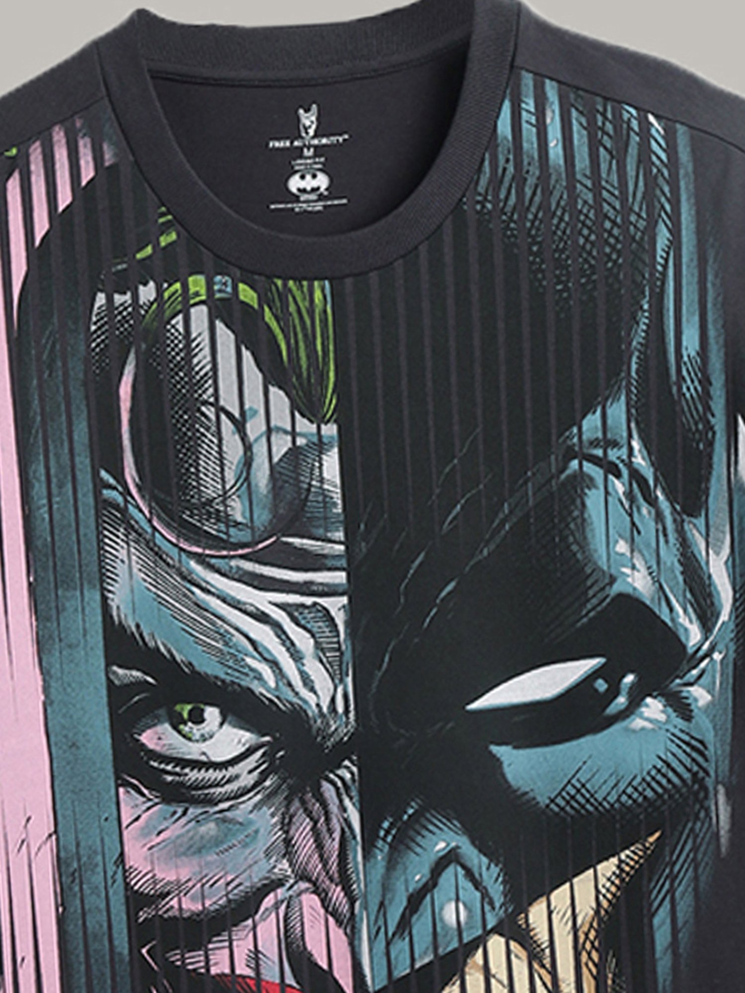 Free Authority Dark Grey & White Regular Fit Dc Comics Printed Crew T-Shirt - Pack of 2