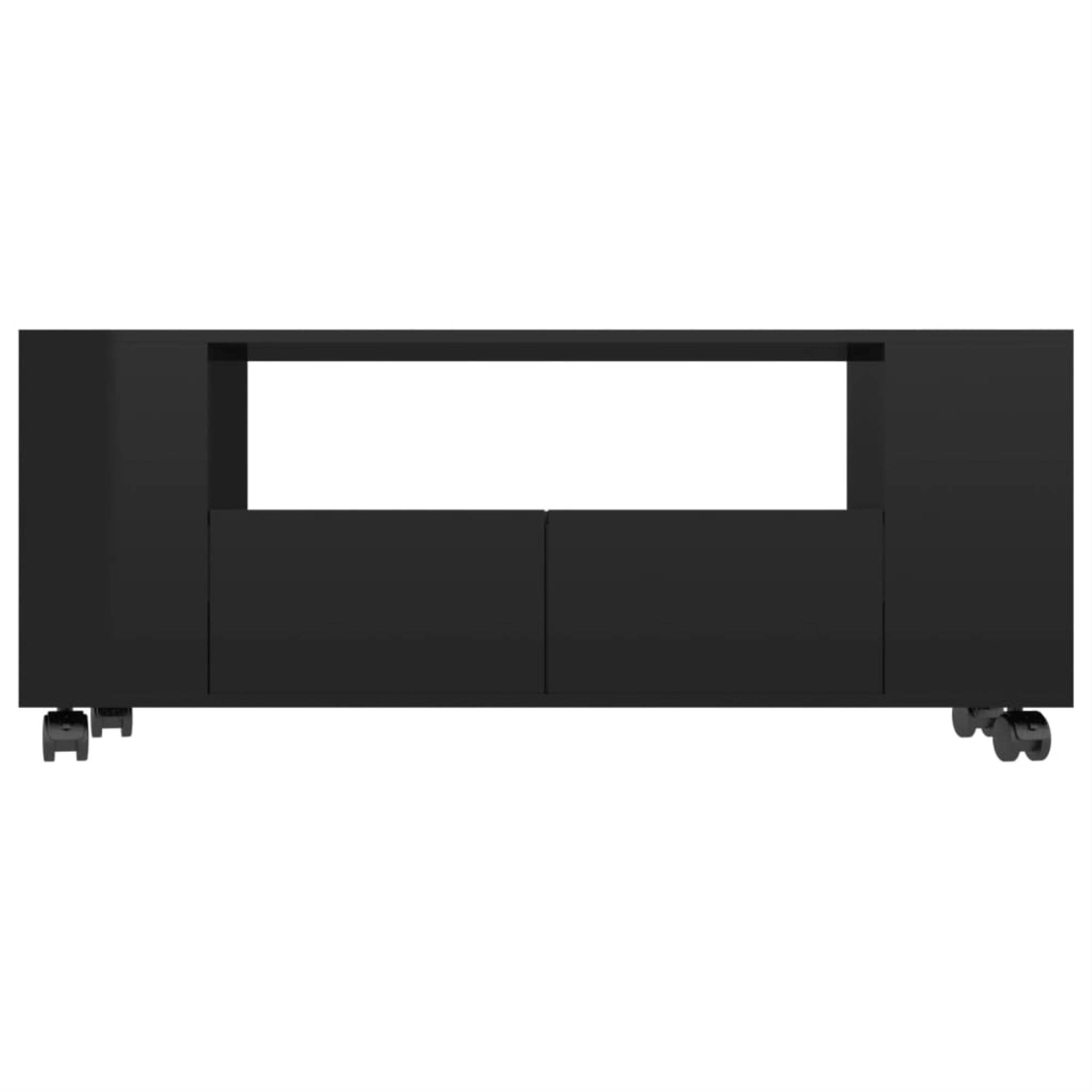 vidaXL TV Cabinet High Gloss Black Chipboard HiFi Unit Stereo Stand Lowboard