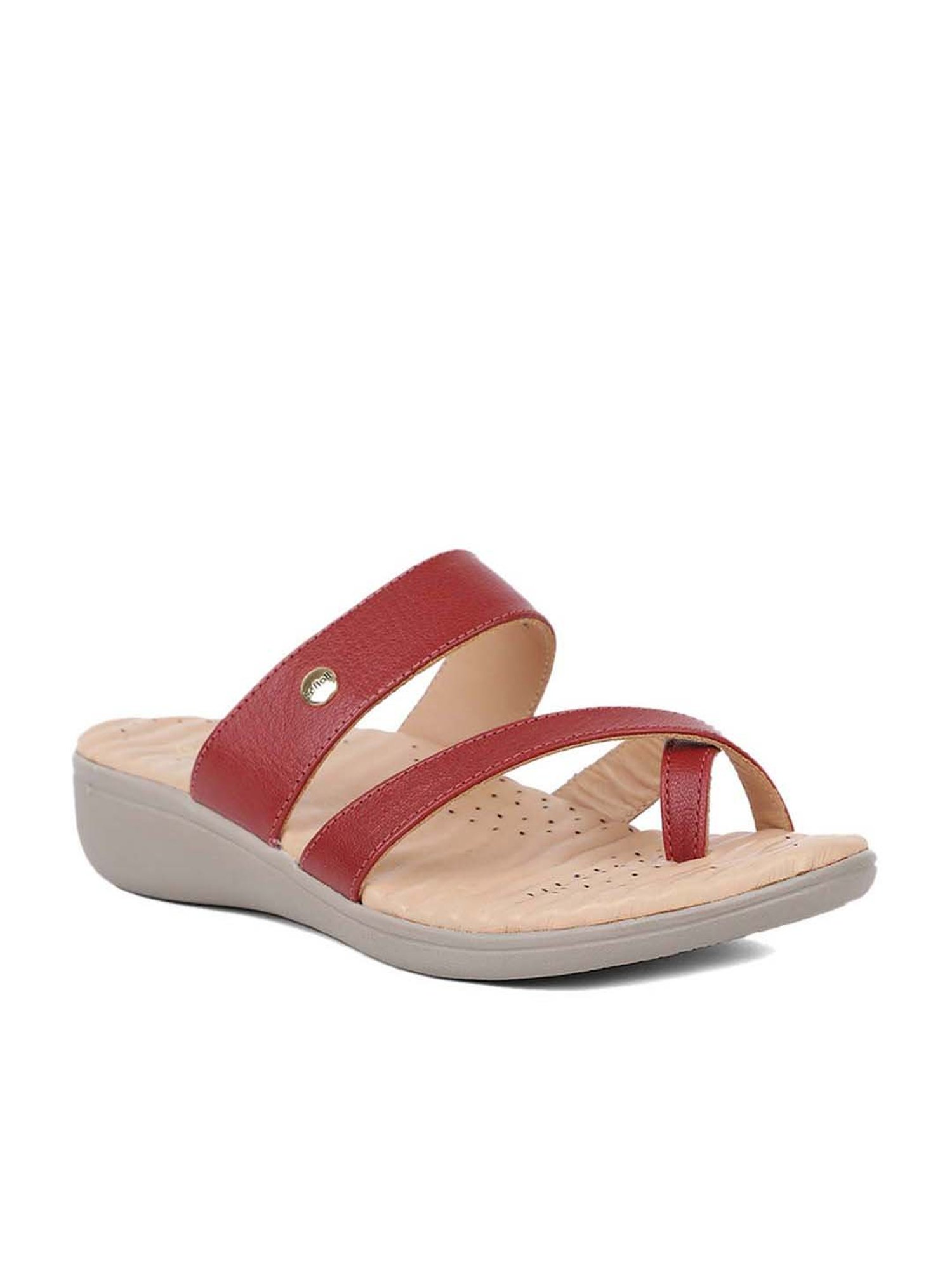 Scholl by Bata Women's Red Toe Ring Sandals