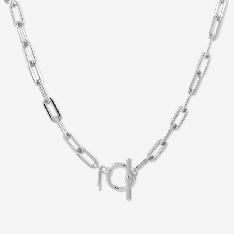 Sanctuary Project Flat Chain Link Necklace Silver