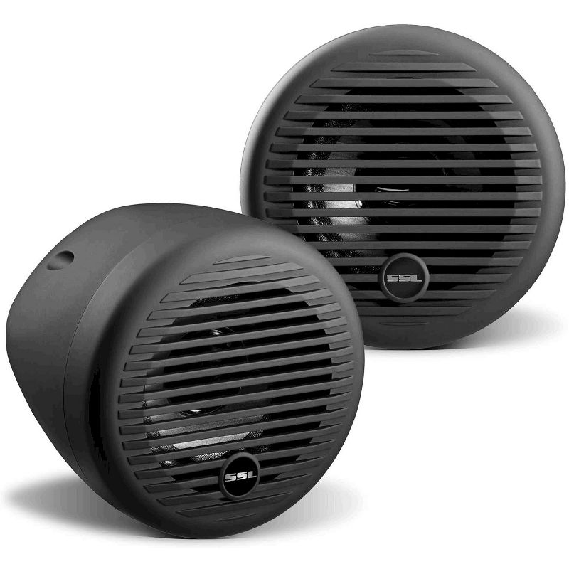 Sound Storm Laboratories SMC82BB 3 Inch Full Range Motorcycle Scooter Handlebar 2 Speaker Sound System with Bluetooth Audio w/ Auxiliary Input, Black