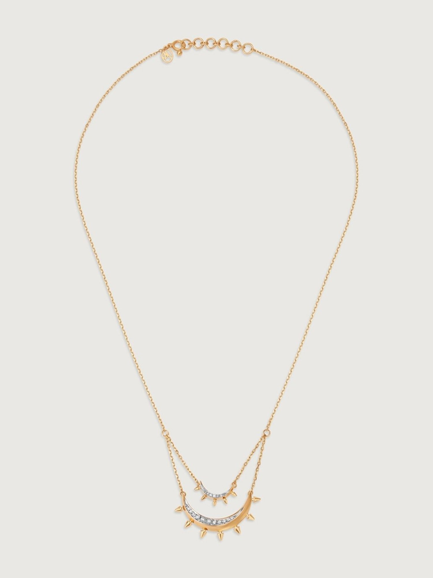 Mia by Tanishq Twilight Crescent 14k Gold & Diamond Double Layered Necklace