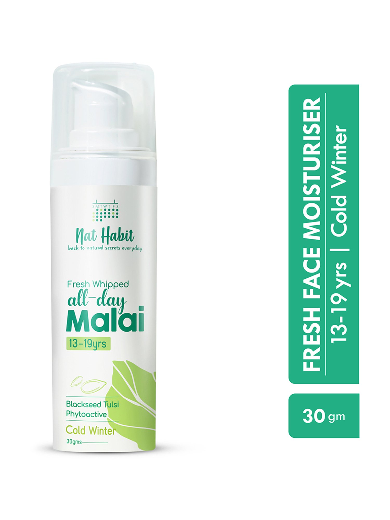 Nat Habit Blackseed Tulsi Phyto Active Fresh Whipped All-Day Malai Face Moisturiser - 30 gm