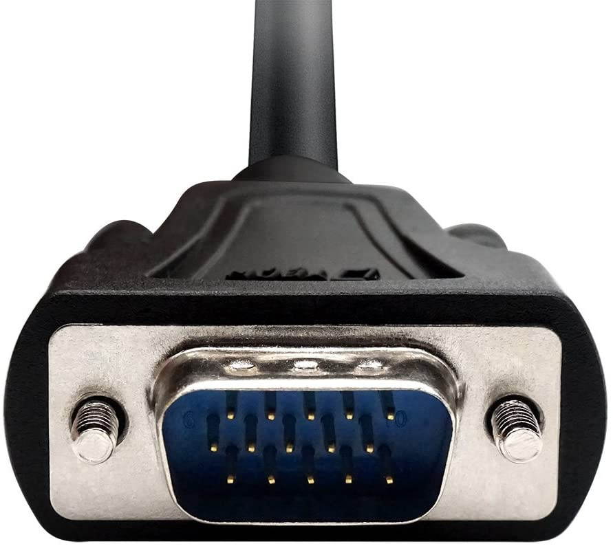 DTECH Computer Monitor VGA Cable Male to Male 6 Feet 1080p High Resolution (1.8 Meter Black)