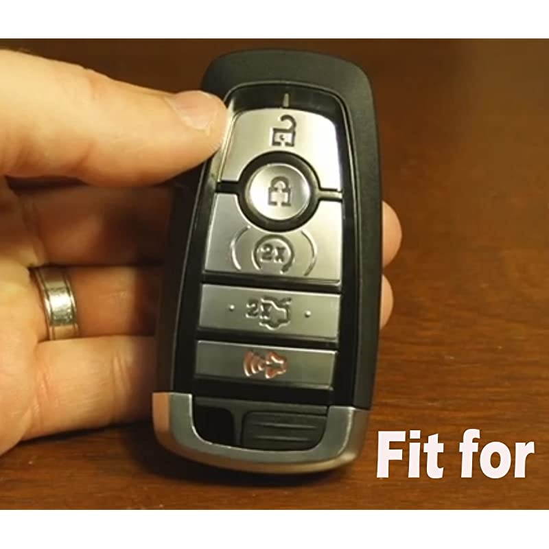 2Pcs  Sillicone key fob Skin key Cover Remote Case Protector Shell for 2017 2018 2019 2020 Ford Fusion Explorer Escape Edge F250 F350 F450 F550 Smart Remote red blue