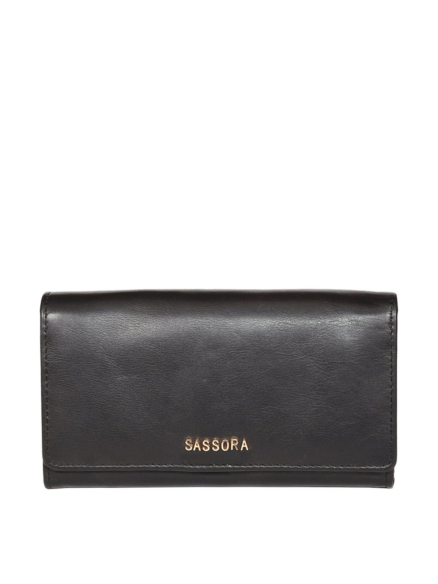 SASSORA Black Solid Rfid Wallet for Women