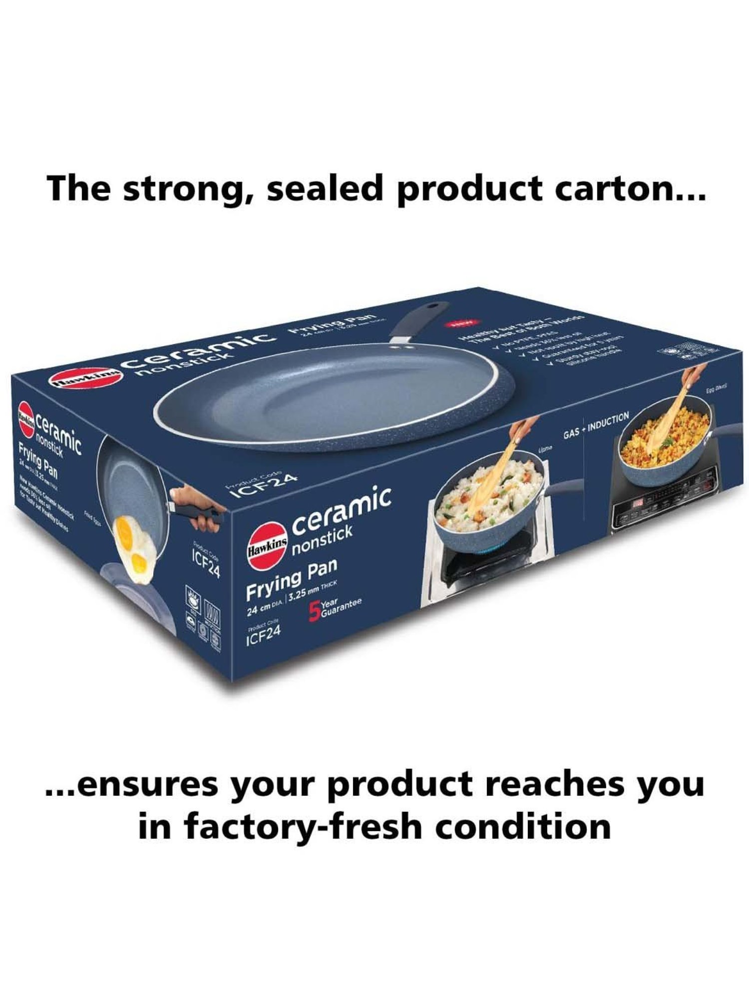 Hawkins Ceramic Nonstick Frying Pan (ICF23) Fry Pan 23 cm diameter 2 L capacity