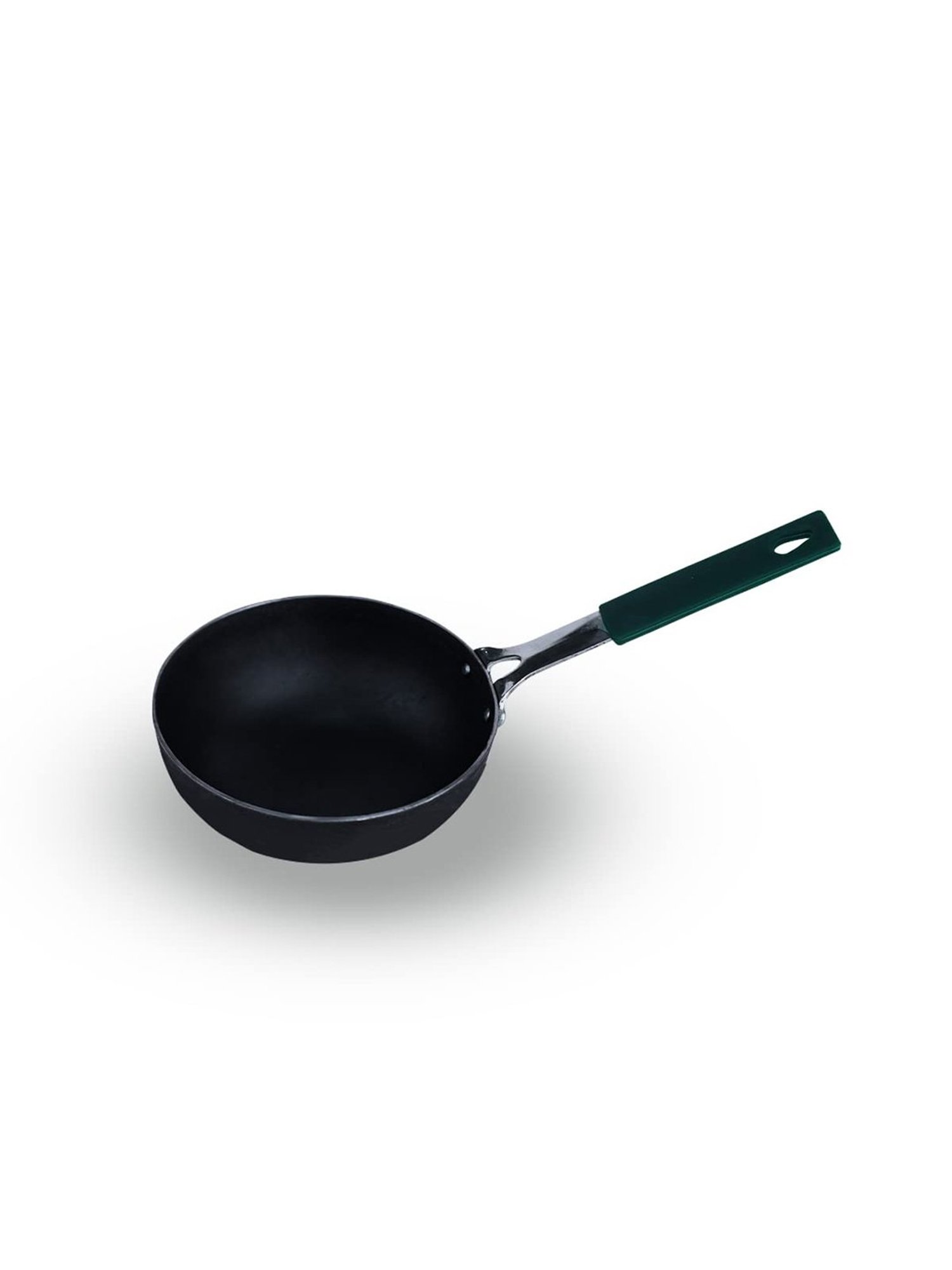 The Indus Valley Black Iron Pre Seasoned Tadka Pan with Silicon Grip (0.43L)