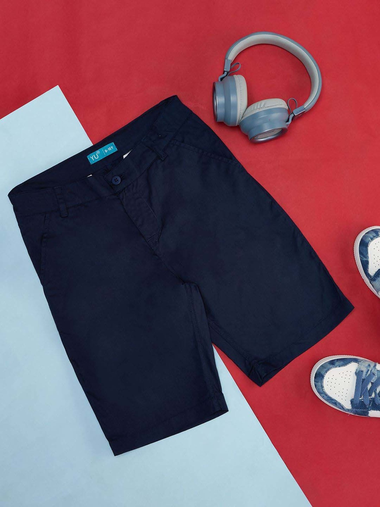 YU by Pantaloons Kids Navy Cotton Regular Fit Shorts