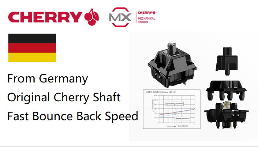 Fuhlen G87 All Non-conflicting Keys, 9 Backlit LED Light Modes, Cool Exterior Wired  Cherry Red Mechanical  Keyboard, 50Million Times Keystrokes Lifespan-Black