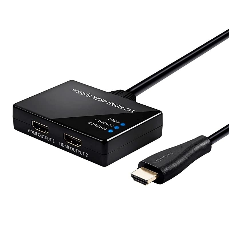 Blackbird 4K 1x2 HDMI Pigtail Splitter -Black | 4K @ 30Hz, HDCP Compliant, Gold Plated Connectors, and 10.2Gbps Bandwidth