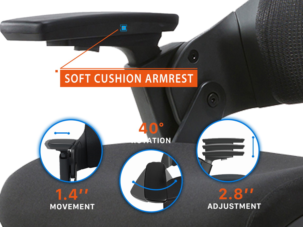 CLATINA 247 Series High Back Ergonomic Office Desk Chairs and Mesh Executive Chairs with Back Support, Black