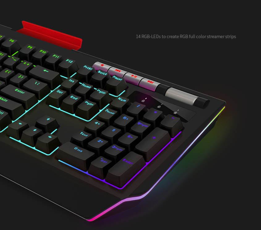 A-jazz AK525  Ergonomic Design, Cool Exterior USB  Wired Brown Mechanical RGB Gaming Keyboard - Black