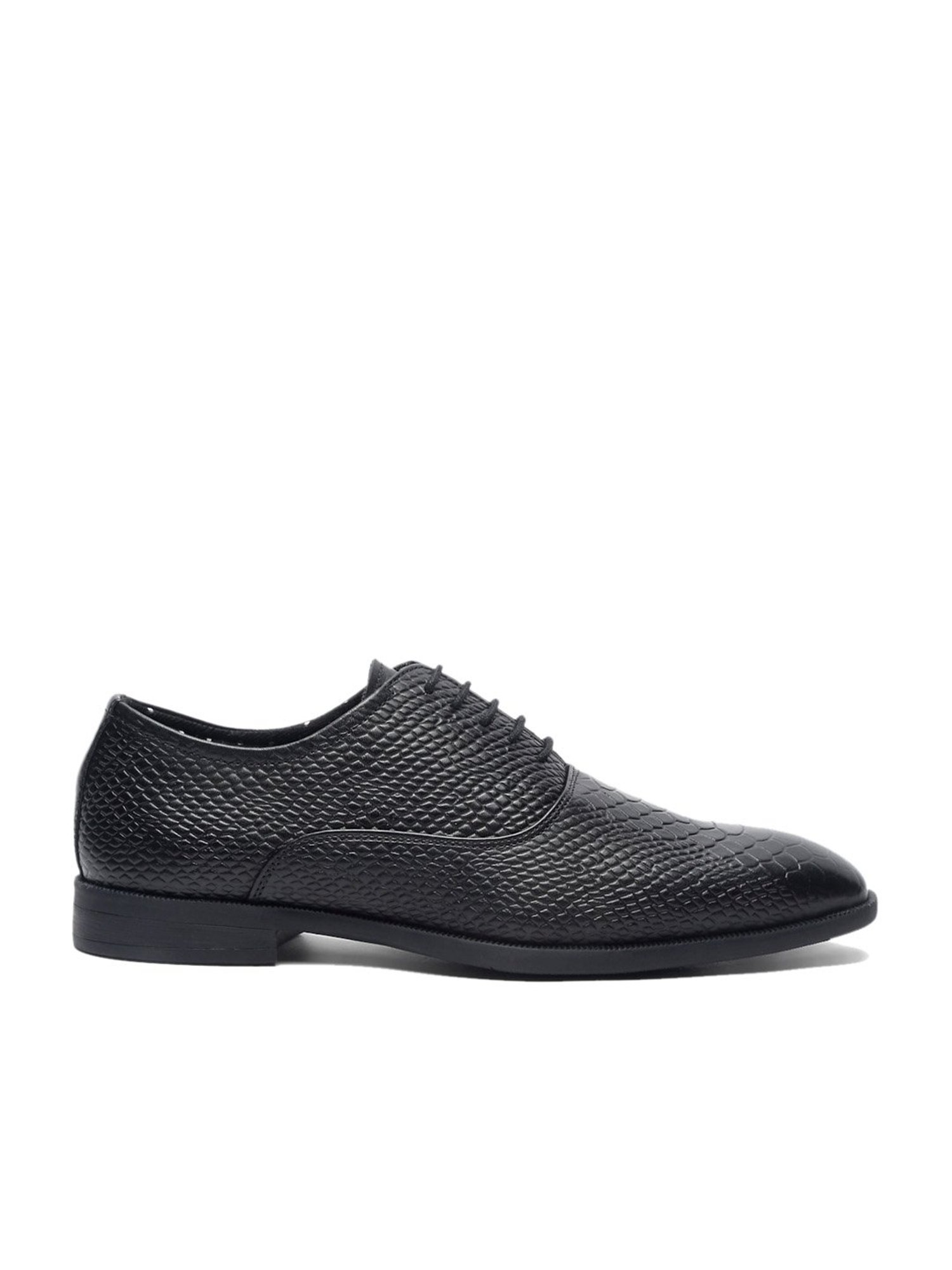 Teakwood Leathers Men's Black Oxford Shoes